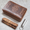 Cigar Travel Humidor / Portable Briefcase Wrapper Cedar Wood Leather Cigar Case