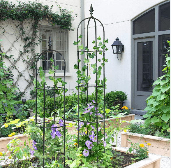 garden trellis plant supports Outdoor Garden Obelisk Trellis for Climbing Plants and Flowers Stands/Plant Support Black Lightweight Plant Tower