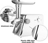 Electric Meat Grinder/Heavy Duty Meat Mincer/Food Grinder with Sausage & Kubbe Kit 3 Grinder Plates Suitable for Home Kitchen, White