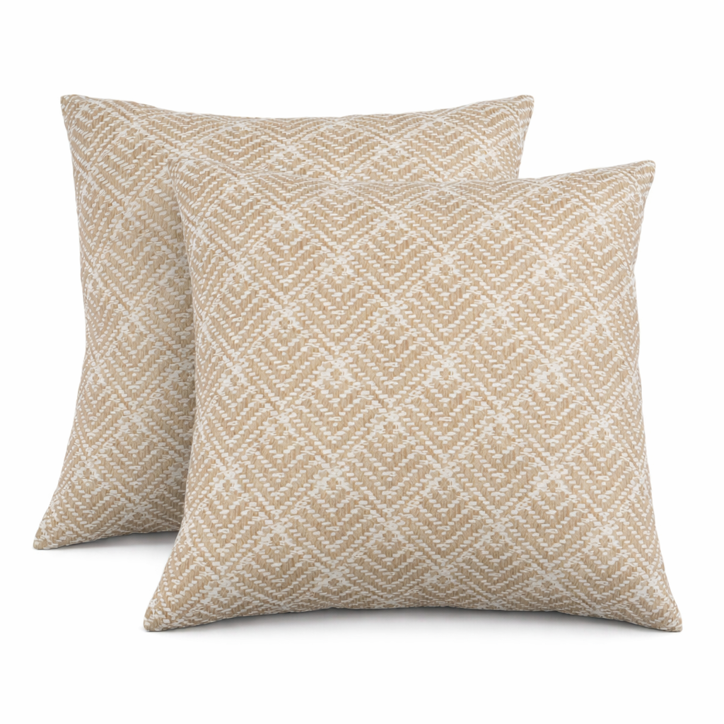 2 Pack Outdoor Throw Pillows, 18*18IN Waterproof and Fade Resistant Patio Mat for Garden, Porch, Poolside Furniture - Soft and Comfortable Decorative Pillow Cover