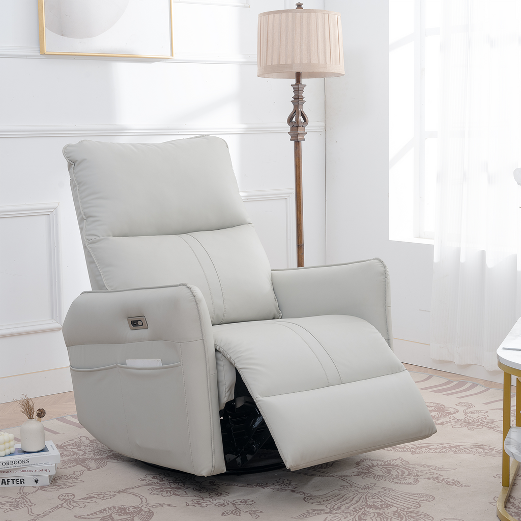 Power Swivel Rocker Recliner Chair for Adults, 270° Swivel Rocking Recliner Chair,Electric Small Recliners for Small Spaces, Single Sofa Recliner for Living Room, Bedroom
