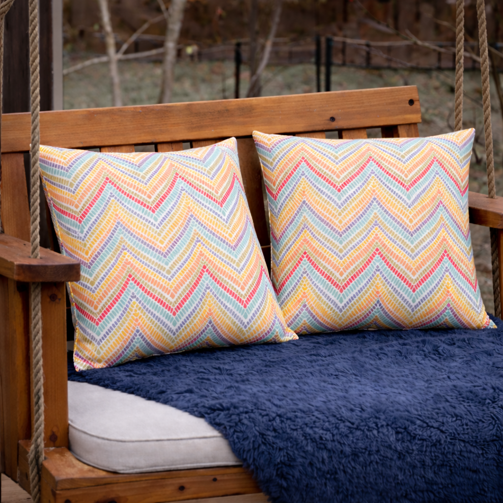 2 Pack Outdoor Throw Pillows, 18*18IN Waterproof and Fade Resistant Patio Mat for Garden, Porch, Poolside Furniture - Soft and Comfortable Decorative Pillow Cover