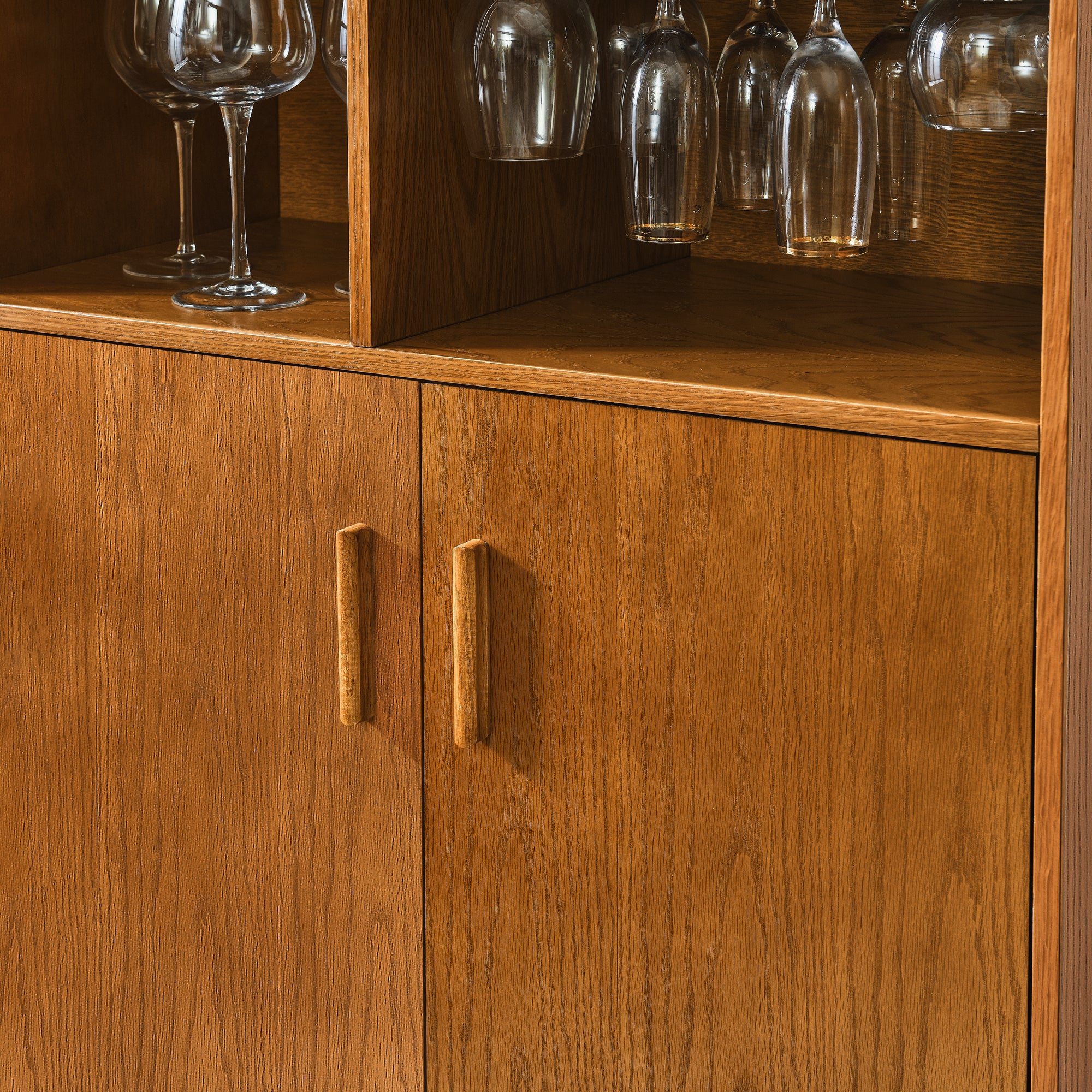 31.5 inch wine cabinet with wine glass rack, wine rack and adjustable shelves, wine cabinet, coffee bar cabinet, rustic sideboard with storage space