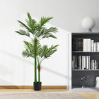 Artificial Golden Cane Palm Tree, 180cm Tall Faux Areca Palm Plant in Pot for Indoor or Outdoor Home and Office Decor, Adjustable Trunk,