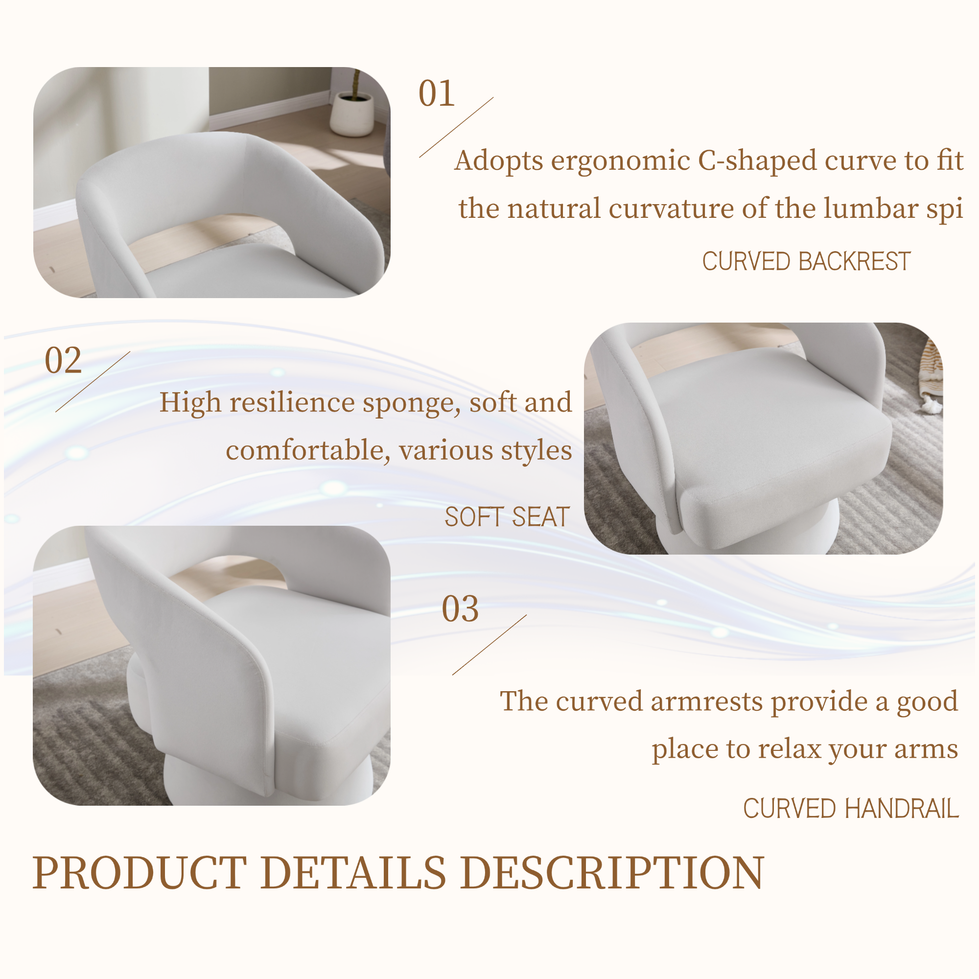 Swivel Barrel Chair, Velvet Accent Armchair 360 Degree Swivel Club Chair for Living Room Bedroom Reception Room