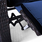 Arttoreal Outdoor Wicker Recliner / Rattan Sofa Recliner / Aluminum Frame Recliner Chair / Patio Furniture Single Armchair with Cushion