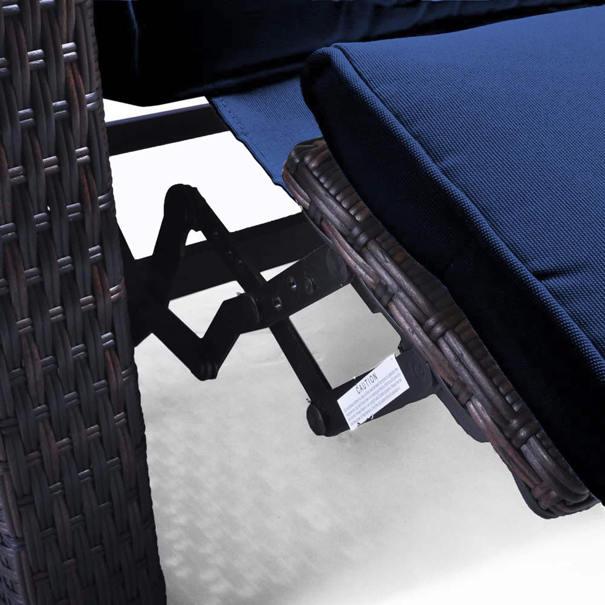 Arttoreal Outdoor Wicker Recliner / Rattan Sofa Recliner / Aluminum Frame Recliner Chair / Patio Furniture Single Armchair with Cushion