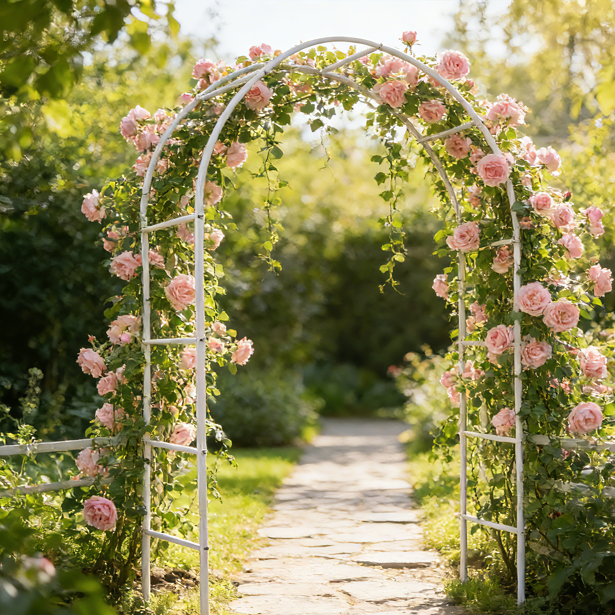 Arttoreal Outdoor Garden Arbor Arch – Durable Metal Trellis for Climbing Plants, Wedding & Garden Decoration