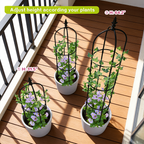 Outdoor Garden Obelisk Trellis for Climbing Plants and Flowers Stands/Plant Support Black Lightweight Plant Tower