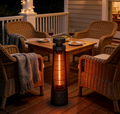 Electric Tower Space Heater with Touch Switch / Standing 1200W Infrared Patio Heater / Indoor Outdoor Portable Heater