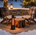 Electric Tower Space Heater with Touch Switch / Standing 1200W Infrared Patio Heater / Indoor Outdoor Portable Heater