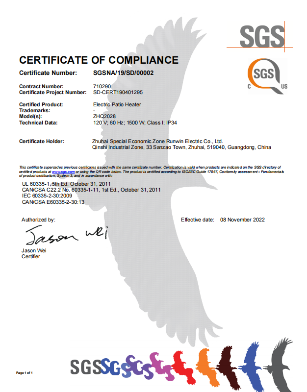 Arttoreal Umbrella Heater / Foldable Outdoor High-Efficiency Electro-Infrared Space Heater