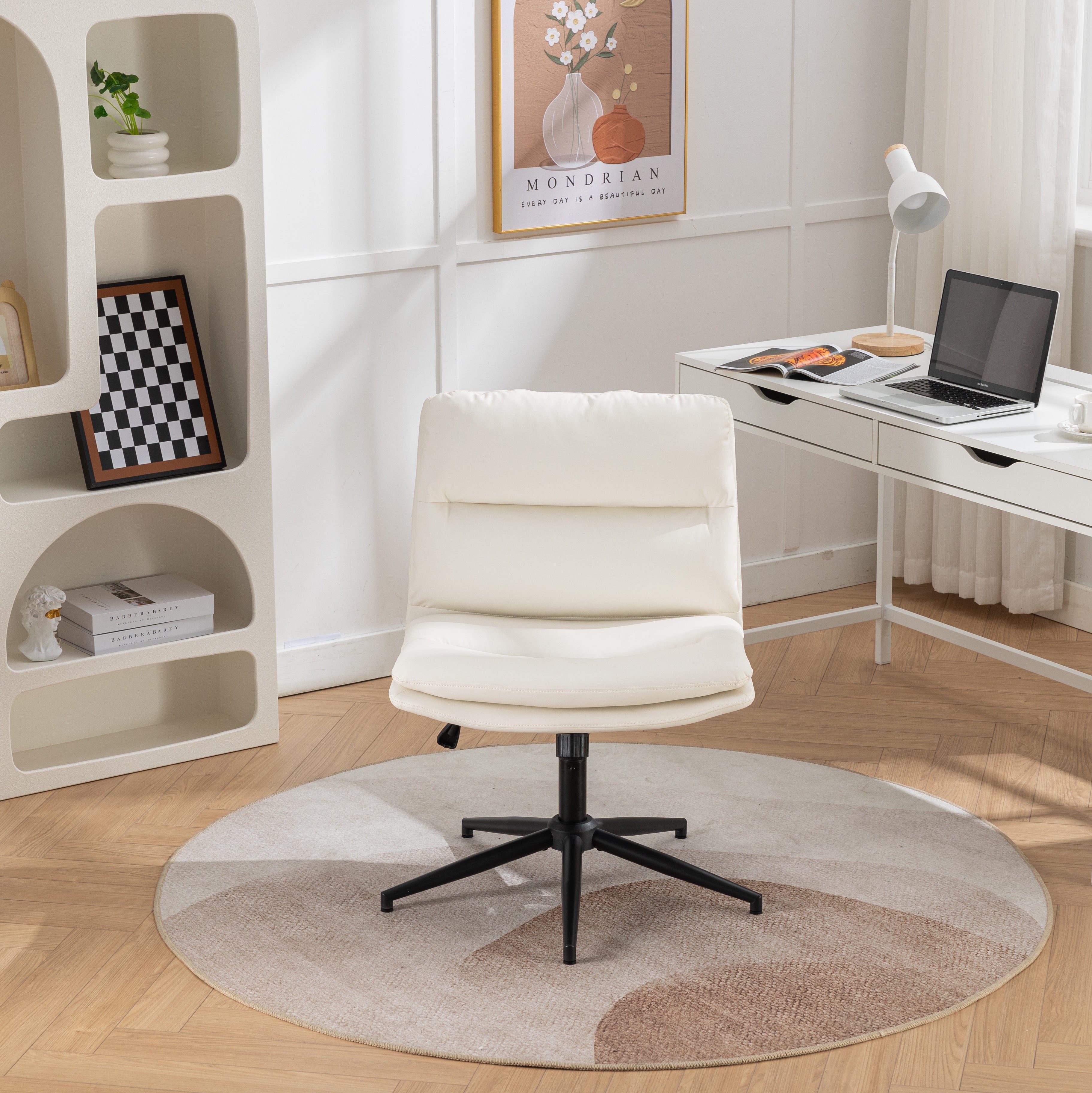 Adjustable Swivel Criss-Cross Chair,-Wide Seat/ Office Chair /Vanity Chair-Office-Study