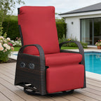 Arttoreal Outdoor Swivel Rattan Lounge Chair, 42.2 inches high,  – Indoor/Outdoor Recliner with Side Table