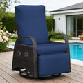 Arttoreal Outdoor Swivel Rattan Lounge Chair, 42.2 inches high,  – Indoor/Outdoor Recliner with Side Table