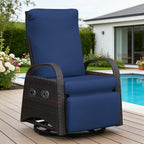 Arttoreal Outdoor Swivel Rattan Lounge Chair, 42.2 inches high,  – Indoor/Outdoor Recliner with Side Table