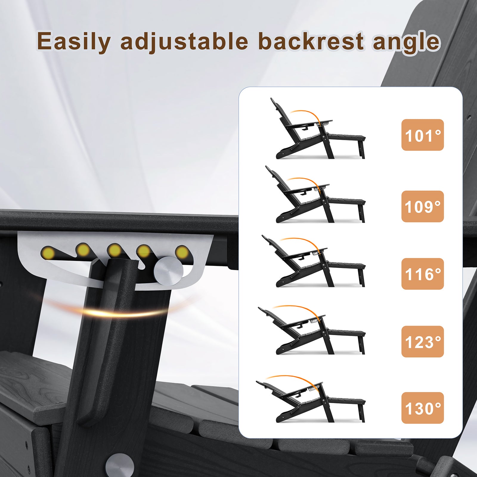 【Arttoreal】 New Adirondack-Chairs-with-Ottoman  | Folding | Retractable-Footrest | HDPE Plastic | All Weather Fire Pit Chair | Cup Holders | Blue | for Outdoor Poolside
