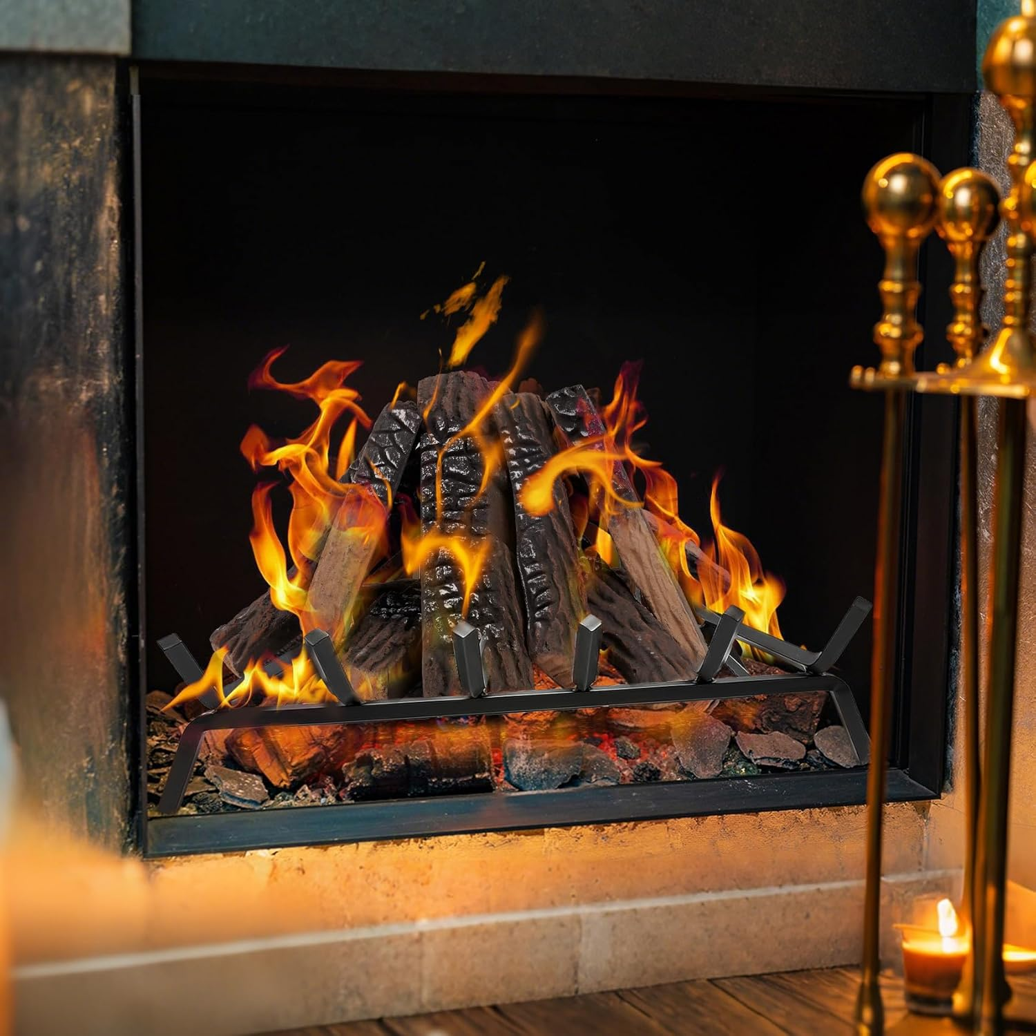 Arttoreal 10PCS Large Gas Fireplace Logs,Ceramic Wood Fire Pit Logs Decorations Indoor and Outdoor