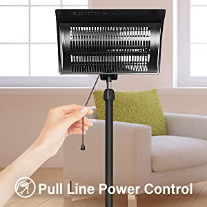 Patio Standing Infrared Space Heater, Energy Saving Heater with Overheat Protection, Power 750W/1500W Waterproof Heater for Indoor Balcony, Courtyard