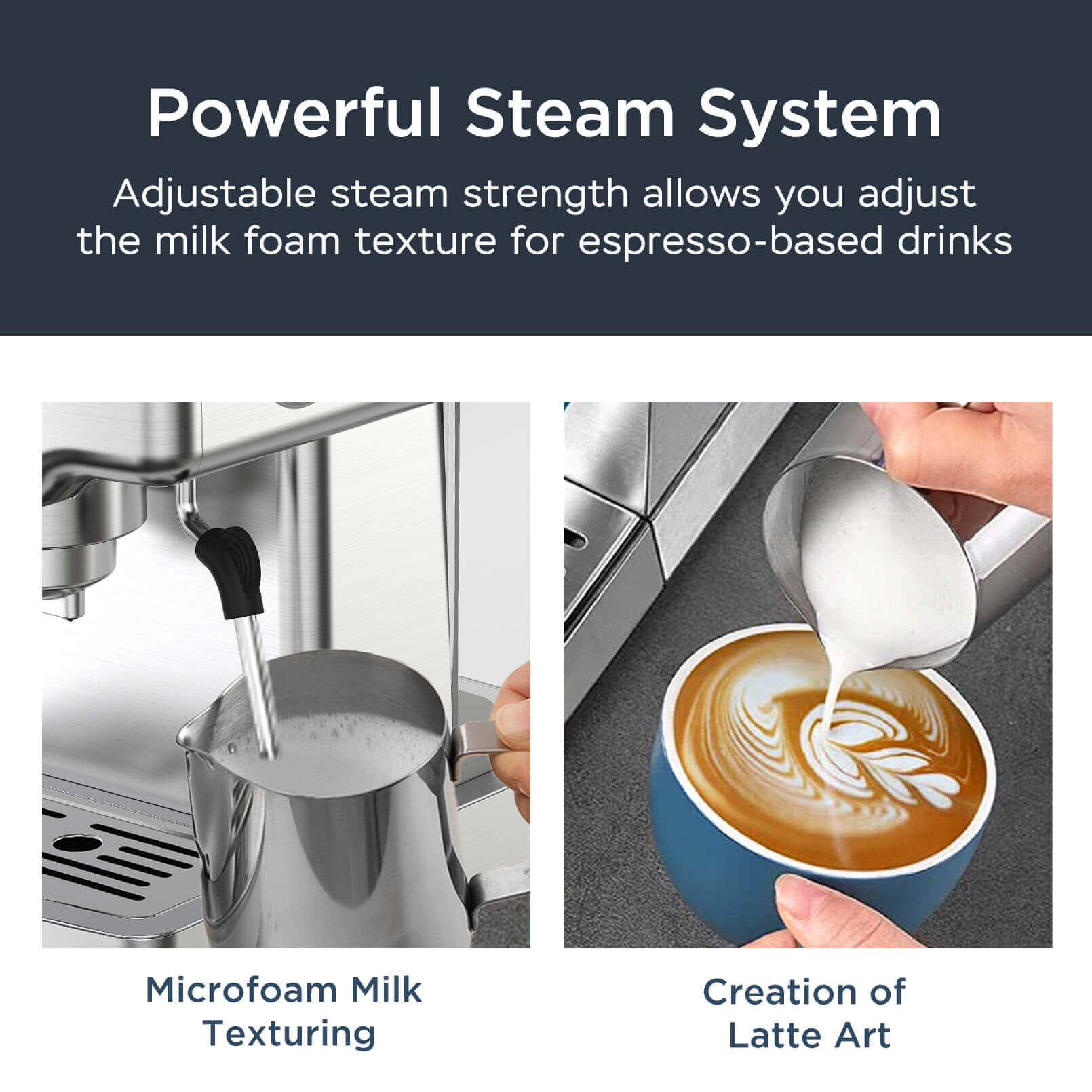 Espresso Machine 20 Bar,Professional Espresso Maker with Milk Frother Steam  Wand