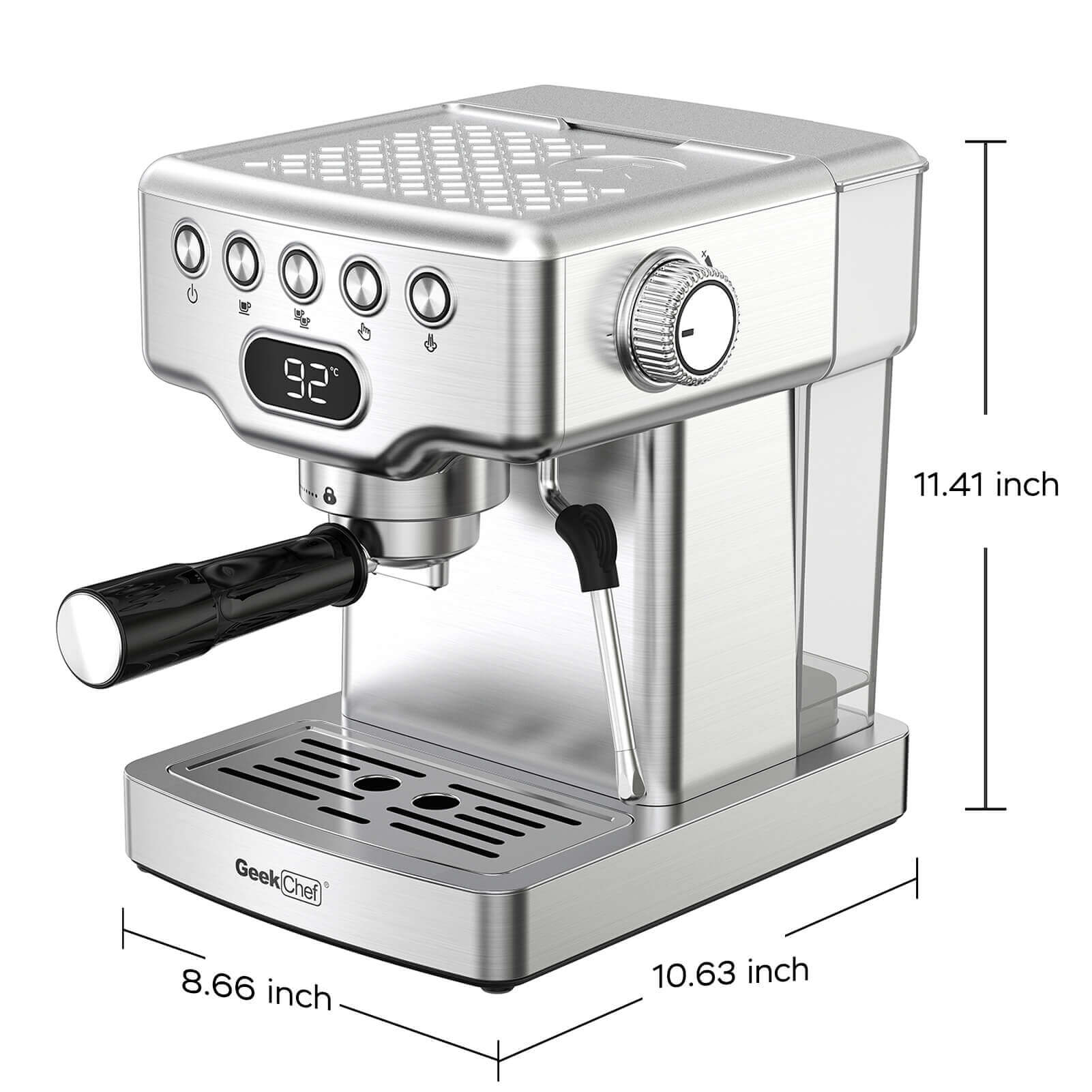 Geek Chef Espresso Machine, 20 Bar Espresso Maker with Milk Frother Steam  Wand, Compact Coffee Machine with for Cappuccino,Latte, Fast Heating