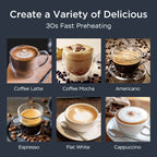 Espresso Machine / 20 Bar Coffee Machine with Milk Frother Steam Wand / Latte & Cappuccino Home Maker with ESE Filters, Stainless Steel