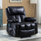 Arttoreal Rocking Chair Recliner Chair with Massage and Heating / Single Sofa Lounge Chair for Living Room with 2 Cup Holders and Side Pocket