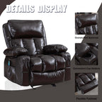 Arttoreal Rocking Chair Recliner Chair with Massage and Heating / Single Sofa Lounge Chair for Living Room with 2 Cup Holders and Side Pocket