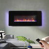 Electric Recessed and Wall Mounted Fireplace / Freestanding 1400W Fireplace Heater with Timer, Adjustable Flame Color, Remote Control, 7 Ember Colors