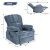 Arttoreal Rocker Recliner Chair Massage Heating Single Sofa with Side Pocket, USB Charge Port and 2 Cup Holders