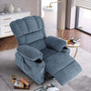 Arttoreal Rocker Recliner Chair Massage Heating Single Sofa with Side Pocket, USB Charge Port and 2 Cup Holders