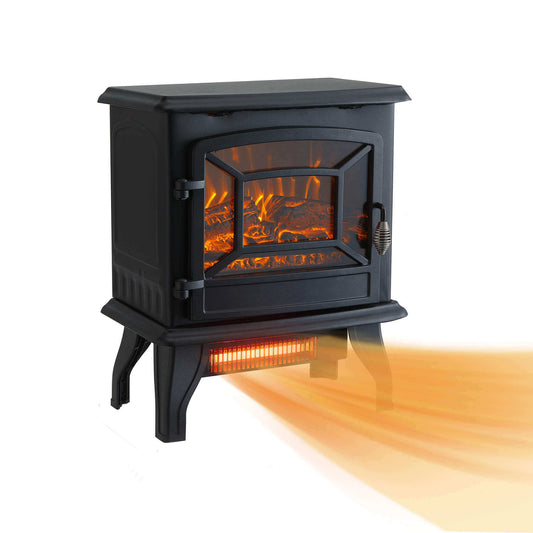 Electric Fireplace Stove Heater / 3D Flame Infrared Quartz Fireplace / Freestanding Fireplace Heater