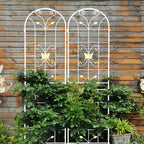 2 Pack Metal Garden Trellis 86.7" x 19.7" Rustproof Trellis for Climbing Plants Outdoor Flower Support Cream