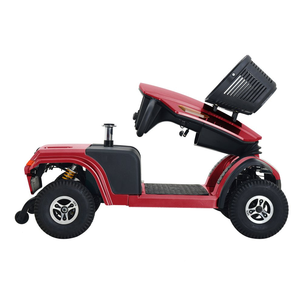 Electric Powered Folding Mobility Scooters with Front/Rear Basket, Cup Holders, LED Display