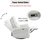 Power Swivel Rocker Recliner Chair for Adults, 270° Swivel Rocking Recliner Chair,Electric Small Recliners for Small Spaces, Single Sofa Recliner for Living Room, Bedroom
