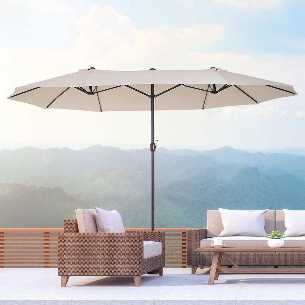 Outdoor Patio Shade Umbrella/ Double-Sided Market Extra Large Waterproof Twin Umbrellas