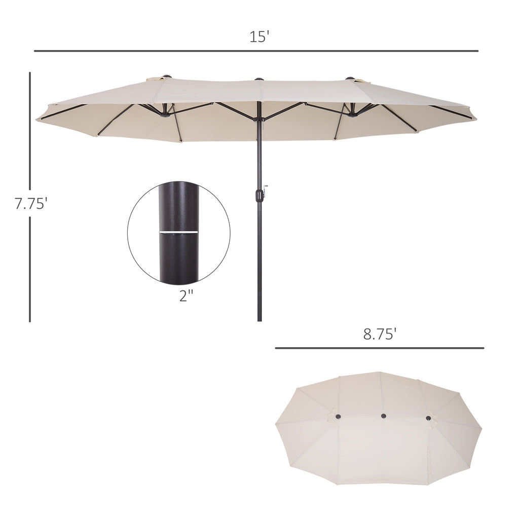 Outdoor Patio Shade Umbrella/ Double-Sided Market Extra Large Waterproof Twin Umbrellas