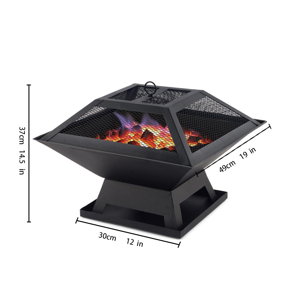 Square Small Fire Pit BBQ Party Portable Fire Pit