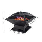 Square Small Fire Pit BBQ Party Portable Fire Pit