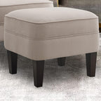 Bedroom armchair with footrest, with height adjustment and button tufting, large size, beige