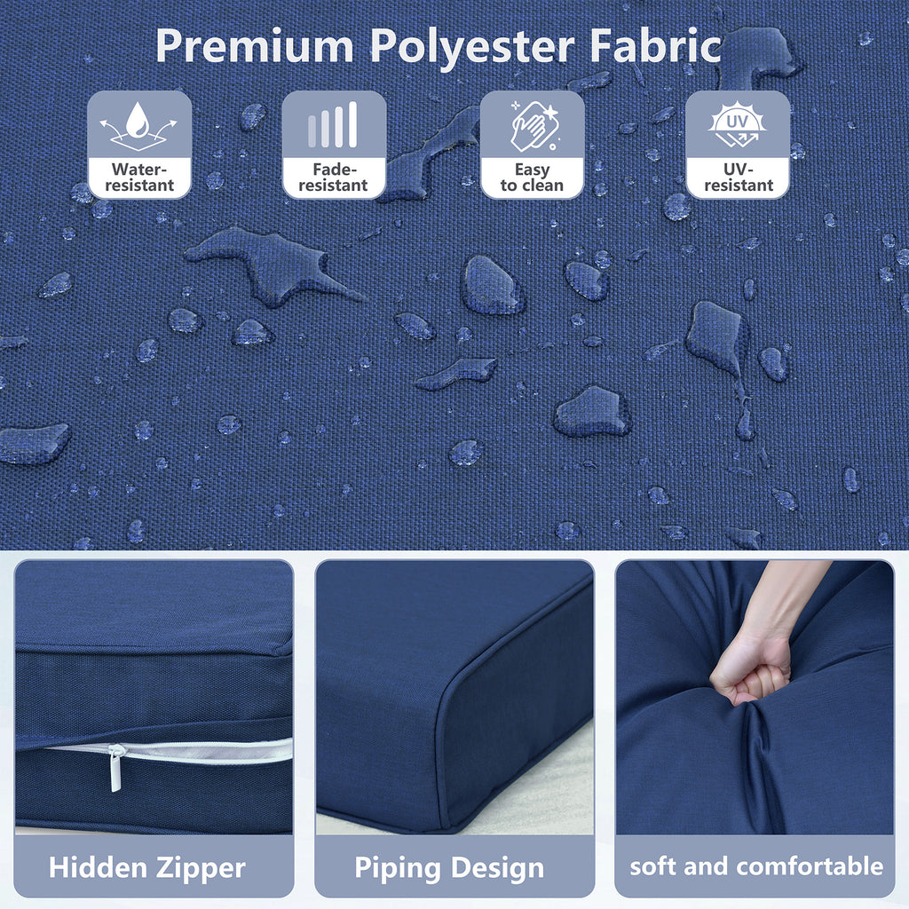 Arttoreal Outdoor Deep Seat Cushion Set, 24 x 22 x 4.3 in Seat and Back Replacement Cushions for Patio Furniture, Water-Resistant Fabric