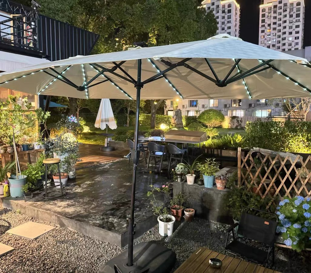 Outdoor Patio Shade Umbrella/ Double-Sided Market Extra Large Waterproof Twin Umbrellas