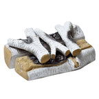 Arttoreal 5 PCS Gas Fireplace Log Birch,Ceramic Log Sets Birch Wood Style for Firepit