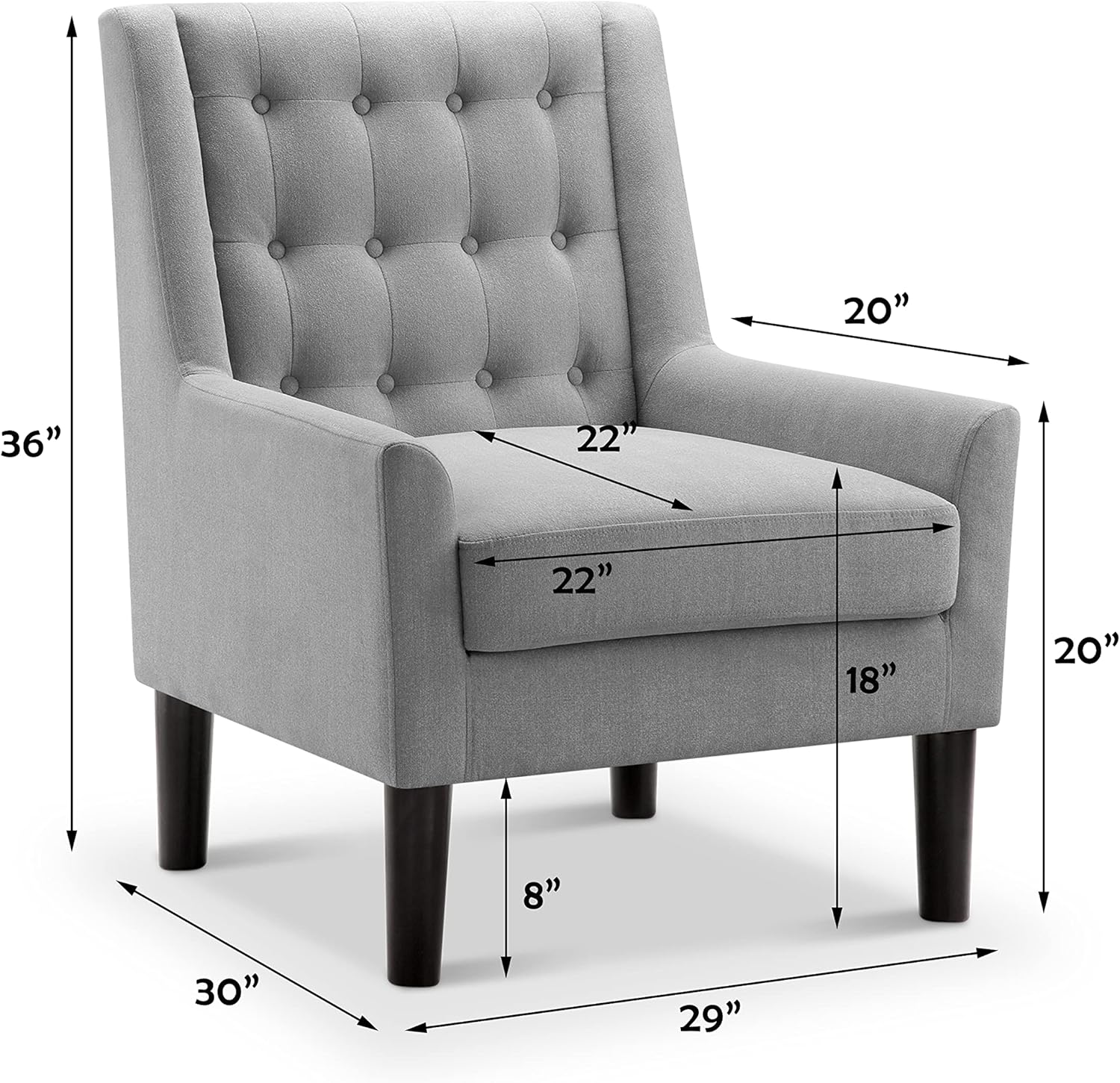 Modern Accent Chair – Tufted Upholstered Armchair for Small Living Areas
