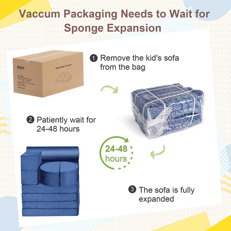 【Clearance Sale】10 PCS Modular Kids Play Couch,100+DIY Creativing Kids Couch for playroom, Convertible Kids Couch Building Fort, Removable Sponge Cushion Covers for for Boys and Girls