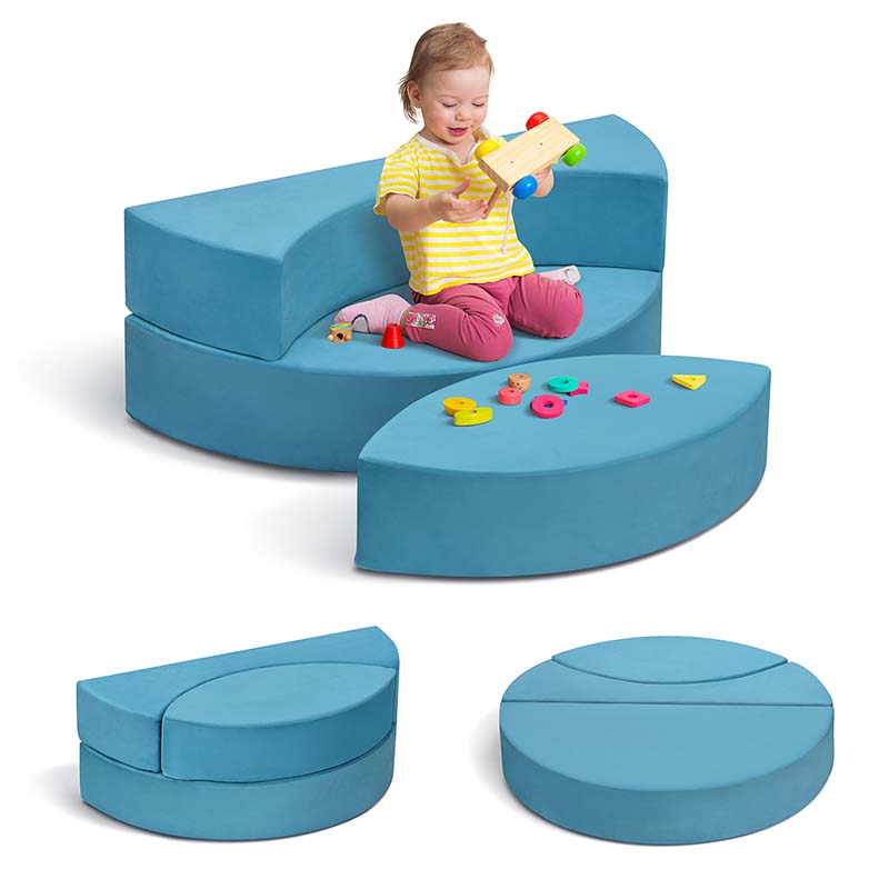 【Clearance Sale】3Pcs Modular Kids Play Couch, Creativing Playroom Floor Sofa Furniture for Children, Removable Fabric Cover