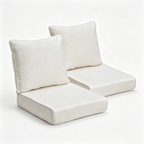 Arttoreal Outdoor Deep Seat Cushion Set, 24 x 22 x 4.3 in Seat and Back Replacement Cushions for Patio Furniture, Water-Resistant Fabric