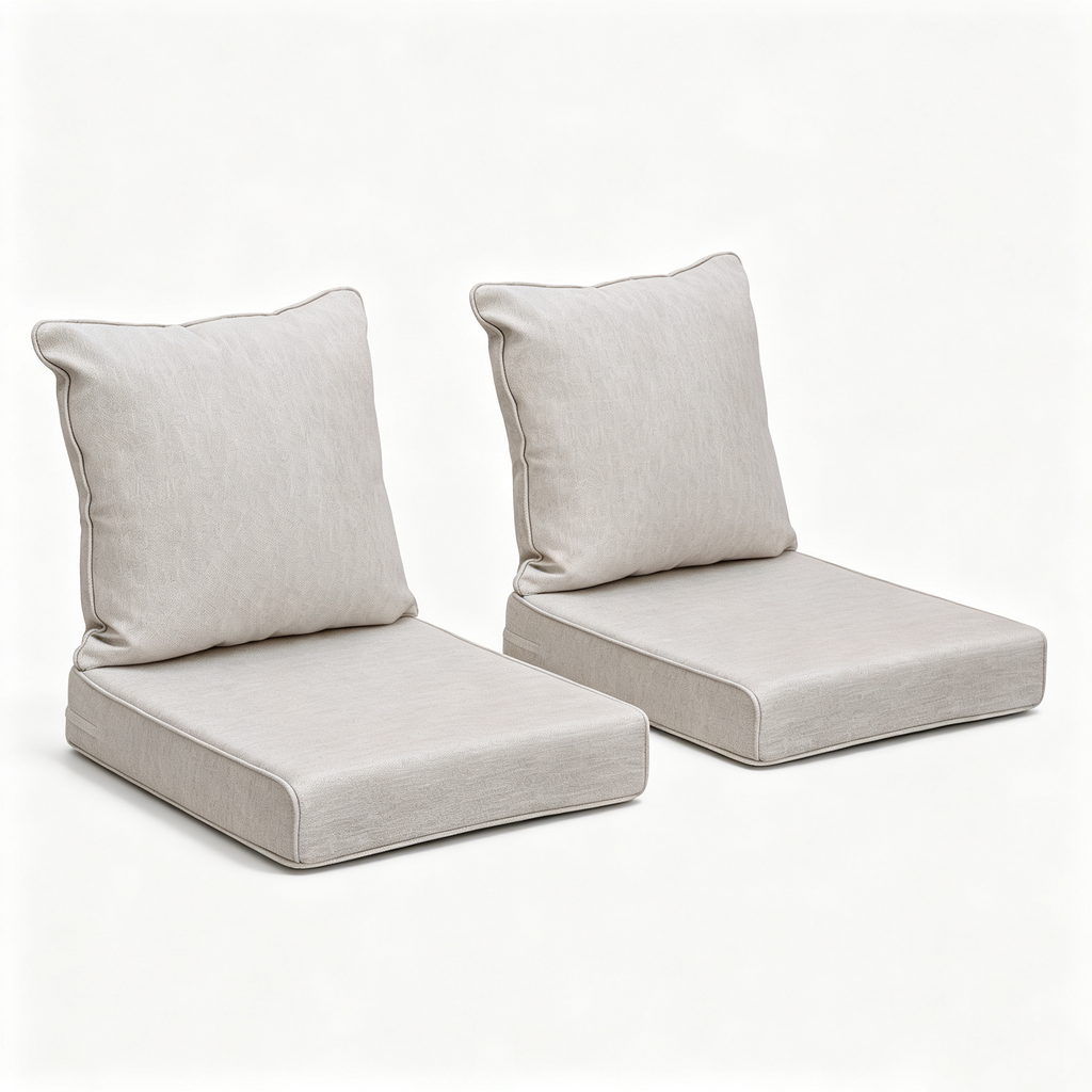 Arttoreal Outdoor Deep Seat Cushion Set, 24 x 22 x 4.3 in Seat and Back Replacement Cushions for Patio Furniture, Water-Resistant Fabric