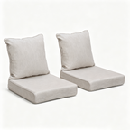 Arttoreal Outdoor Deep Seat Cushion Set, 24 x 22 x 4.3 in Seat and Back Replacement Cushions for Patio Furniture, Water-Resistant Fabric