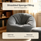 Arttoreal Bean Bag Chair with Foot Stool, 40.5" Corduroy Bean Bag Sofa for Living Room Bedroom